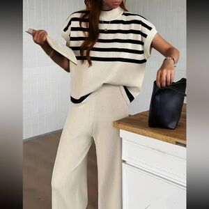 2 Piece Outfits for Women Lounge Matching Set Two Piece Knit Tracksuit